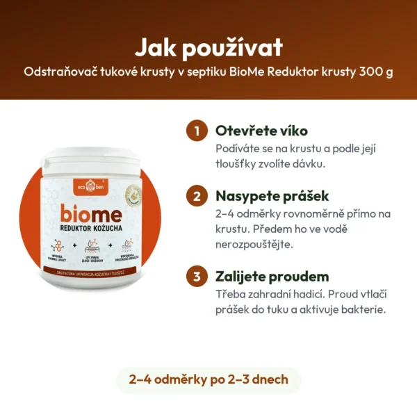 Odstraňovač tukové krusty v septiku BioMe Reduktor krusty 300 g