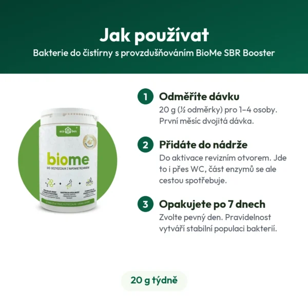 Bakterie do čistírny s provzdušňováním BioMe SBR Booster